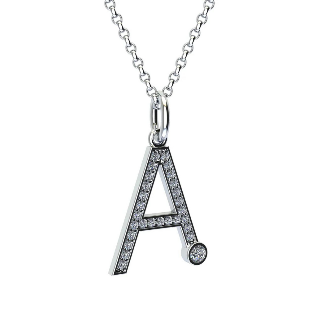 White Gold Pendant "Initial A"