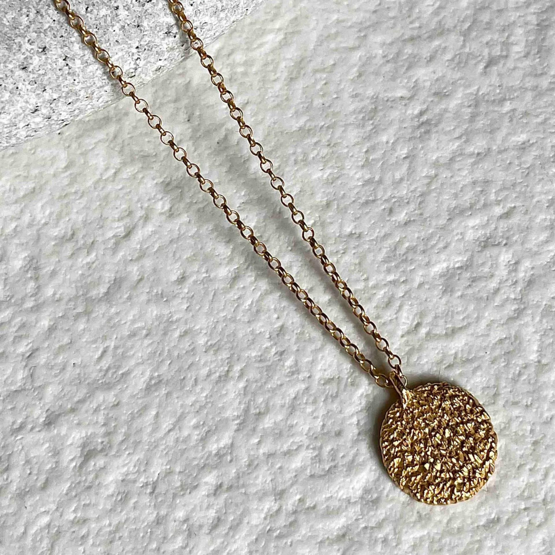 Gold Plated Silver Necklace "Handcrafted"
