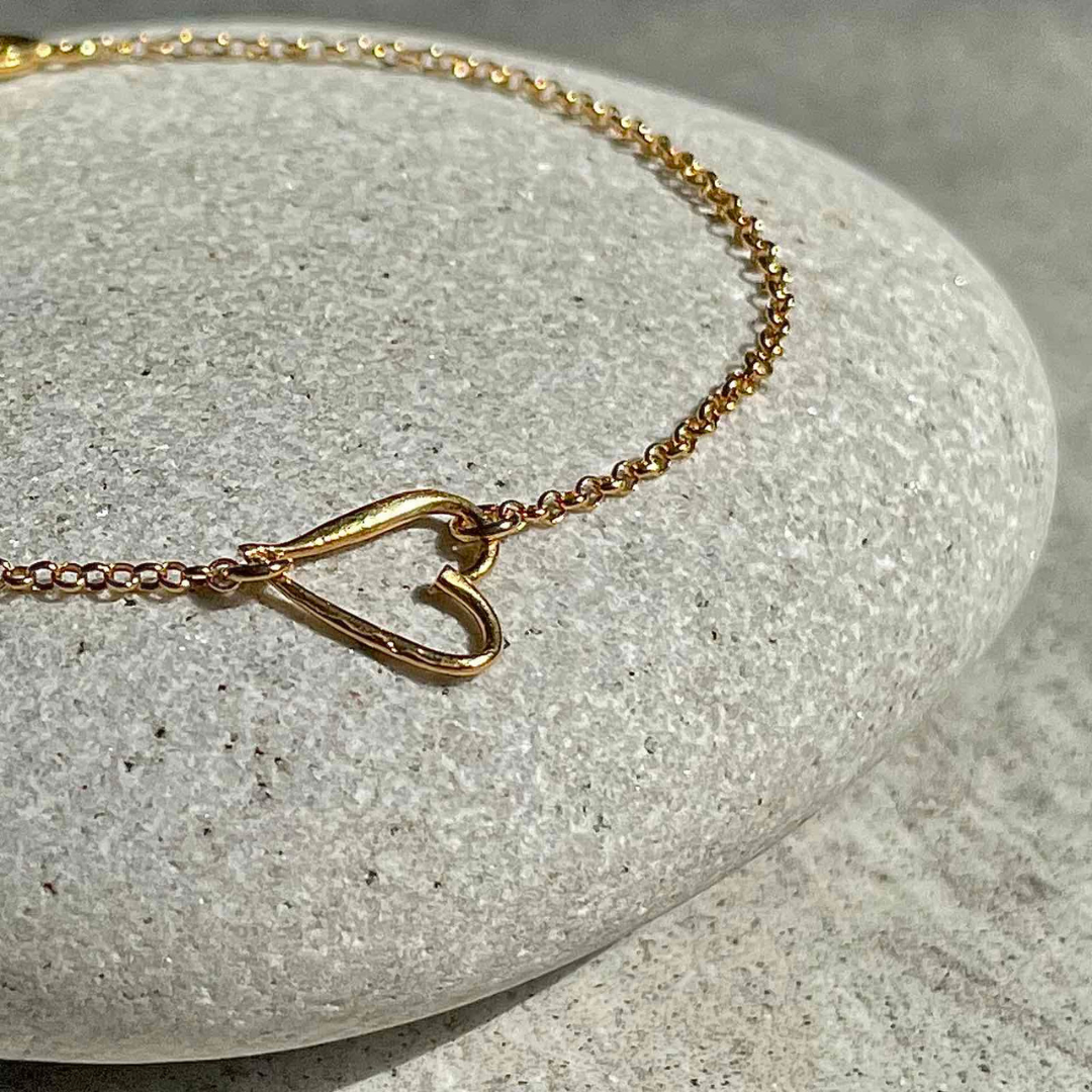 Gold Plated Silver Bracelet "Heart"