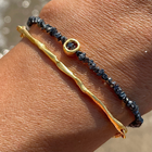 Gold Plated Silver Bracelet with Black Diamonds "Circle"