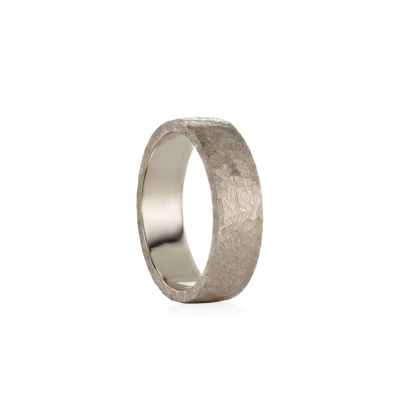 White Gold Wedding Ring for Him