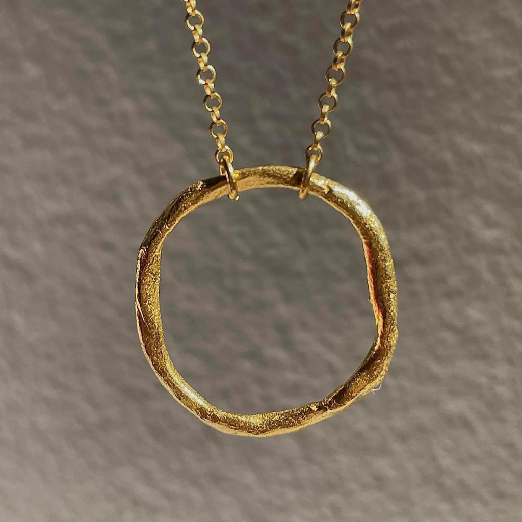 Gold Plated Silver Necklace "Big Circle"