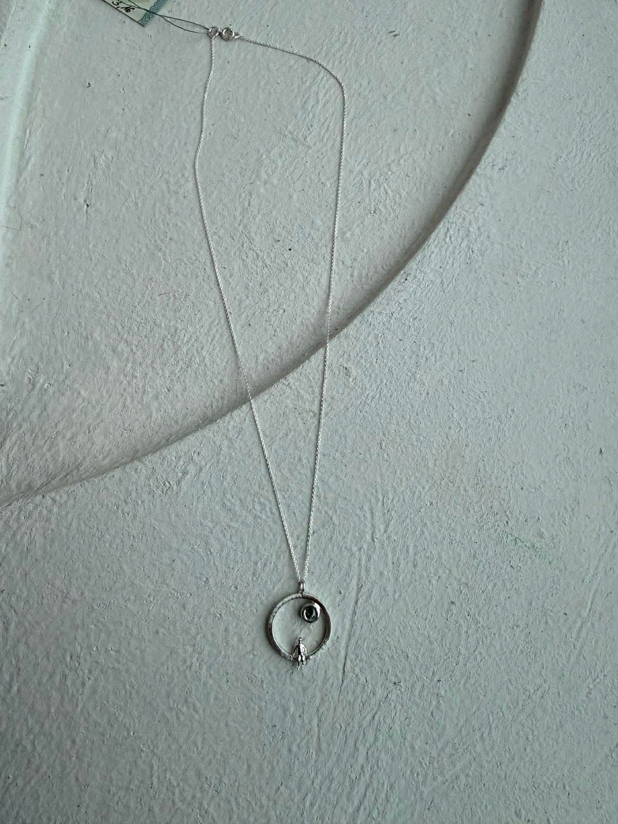 Silver Necklace with Sapphire "All Around Me"