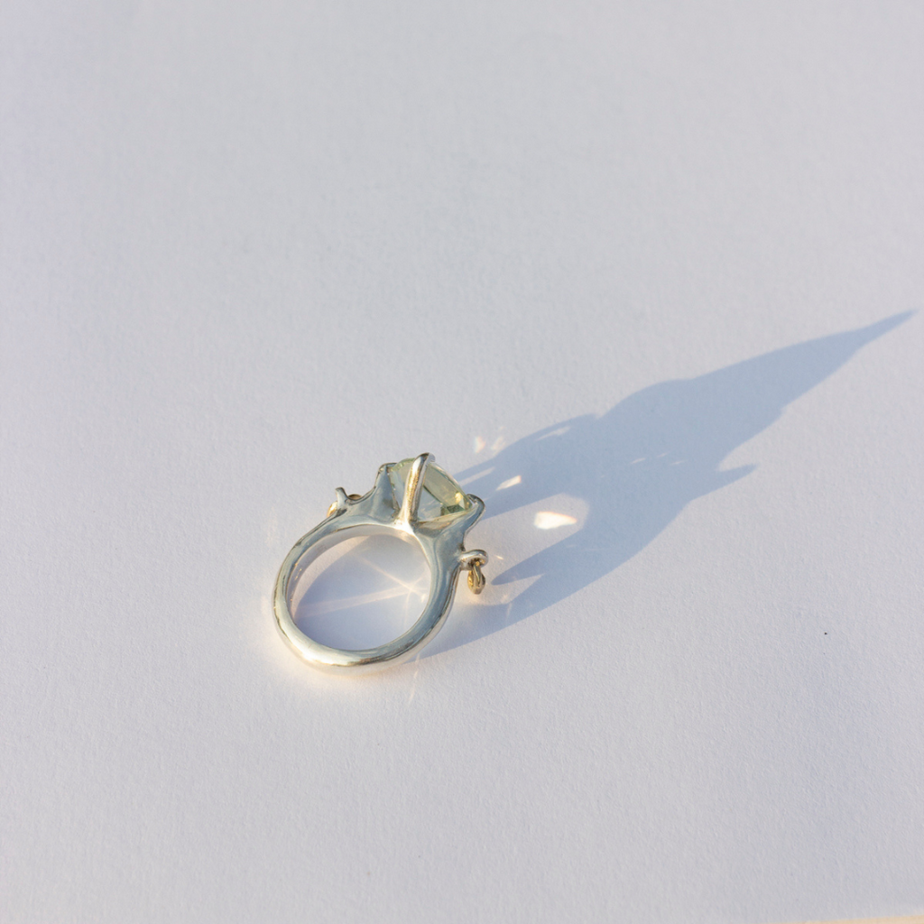 Silver Ring with Prasiolite "Ring My Bell"