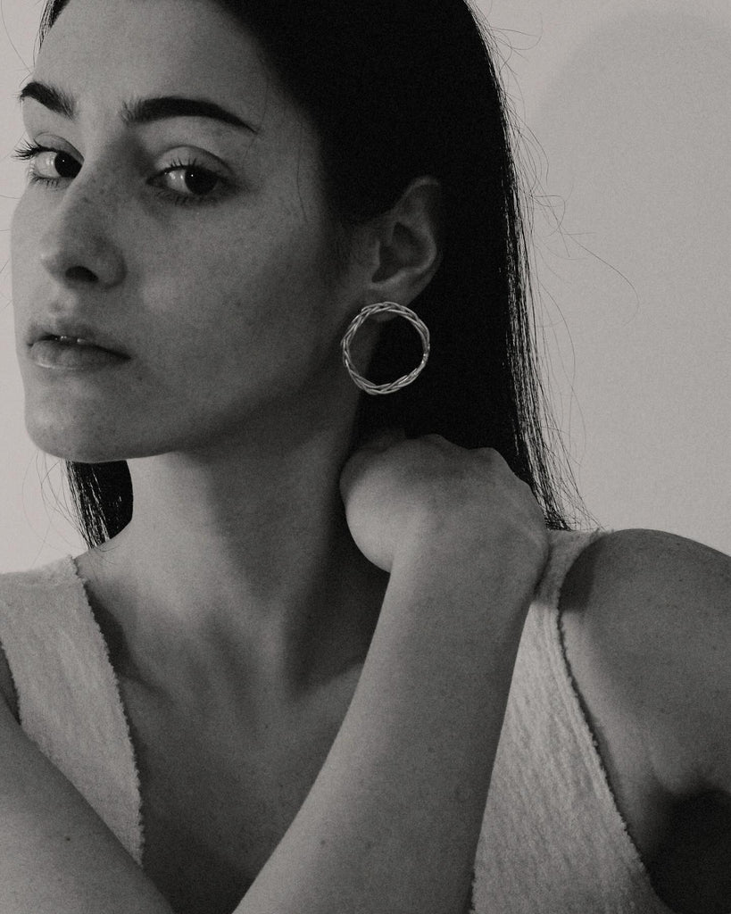 Gold Plated Earrings "Handweavers Circles"