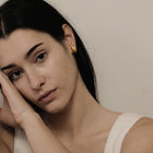 Gold Plated Silver Stud Earrings "Exploaring Sardis", (small)