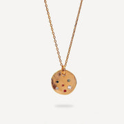 Gold Plated Silver Necklace "Fingerprint Sapphire"