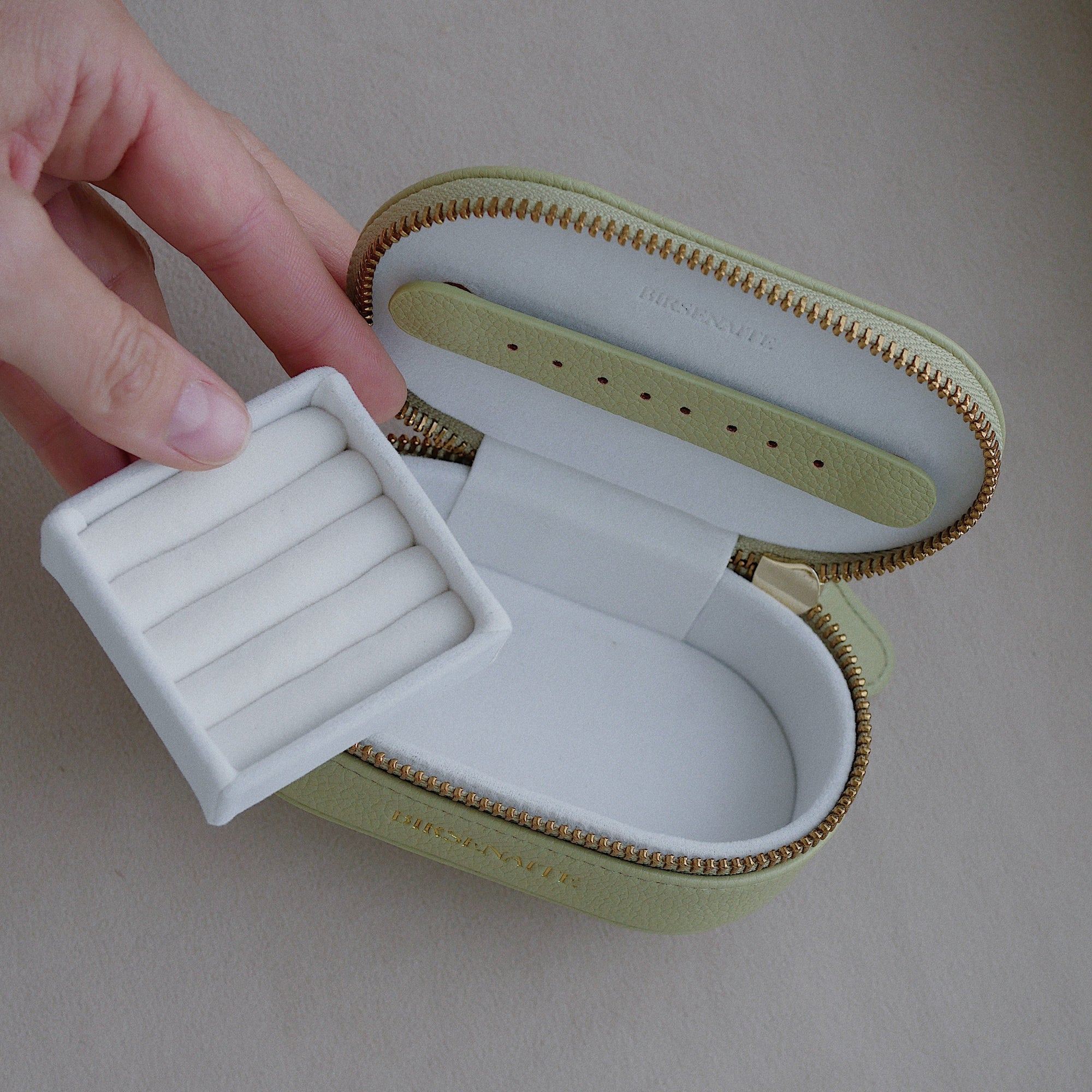 Mini Oval Olive Jewellery Case