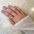 Gold Plated Silver Ring with Transparent Rock Crystal "Lux Solis / Light of the Sun"