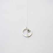 Silver Necklace with Sapphire "All Around Me"