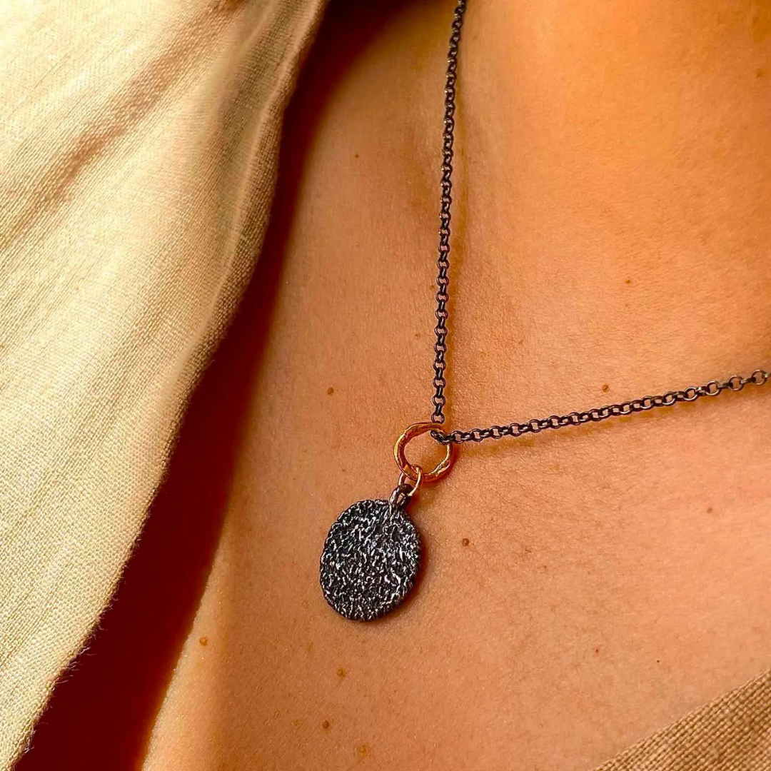 Gold Plated / Oxidized Silver Necklace "Bespoken"
