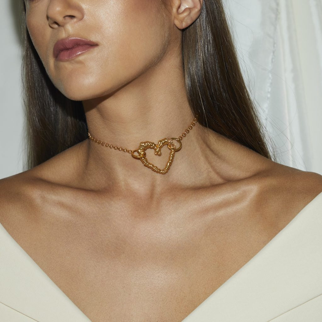 Gold Plated Silver Necklace "Meadow Love"