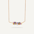 Gold Plated Silver Necklace with Sapphires "Multi Sapphire"