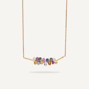 Gold Plated Silver Necklace with Sapphires "Multi Sapphire"