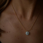 Gold Plated Silver Necklace with Aquamarine and Topaz "Paradise Sky"