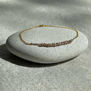 Gold Plated Silver Bracelet with Brown Diamonds