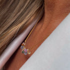 Gold Plated Silver Necklace with Sapphires "Multi Sapphire"