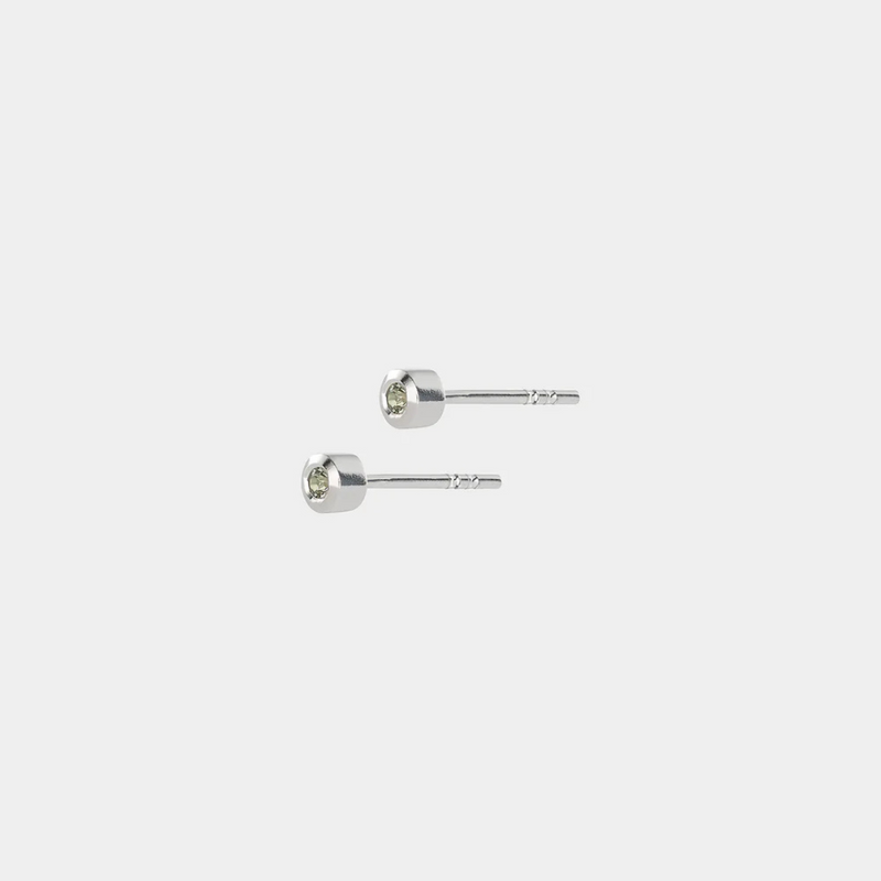 Silver Earrings with Green Sapphire "Dewdrops"