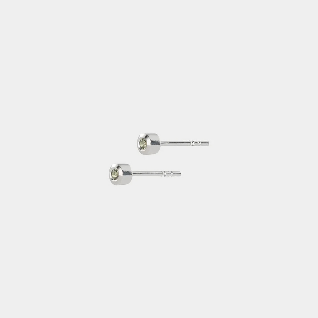 Silver Earrings with Green Sapphire "Dewdrops"