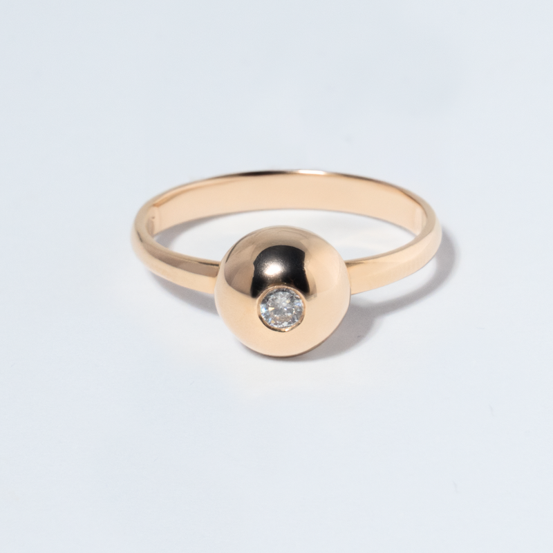 Yellow Gold Ring with Diamond