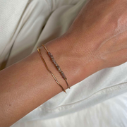 Gold Plated Silver Bracelet with Brown Diamonds