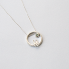 Silver Necklace with Emerald "All Around Us"