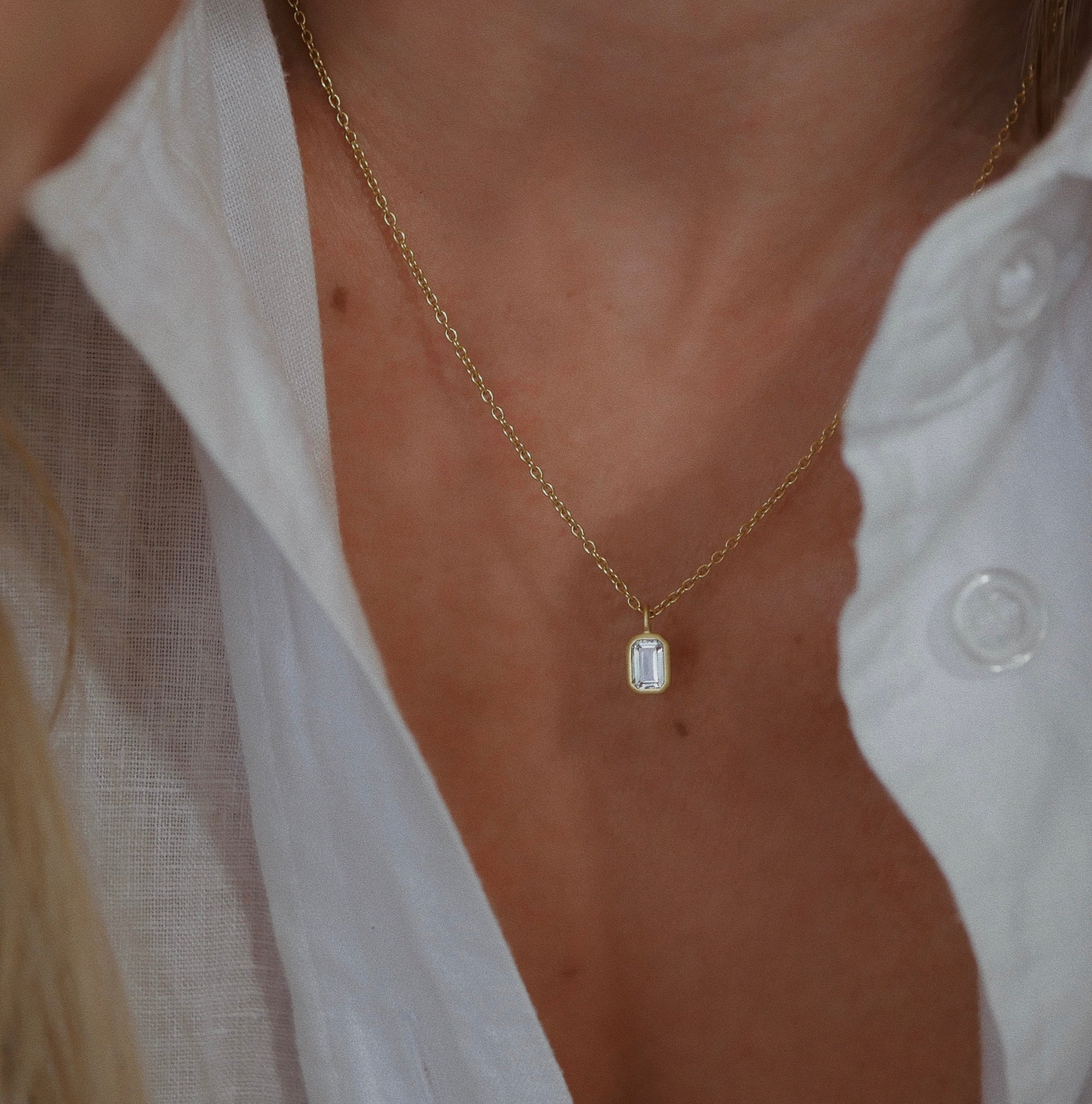 Gold Plated Silver Necklace with Topaz "Daydream"