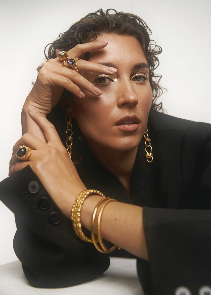 Gold Plated Silver Bangle "Morning Sun"