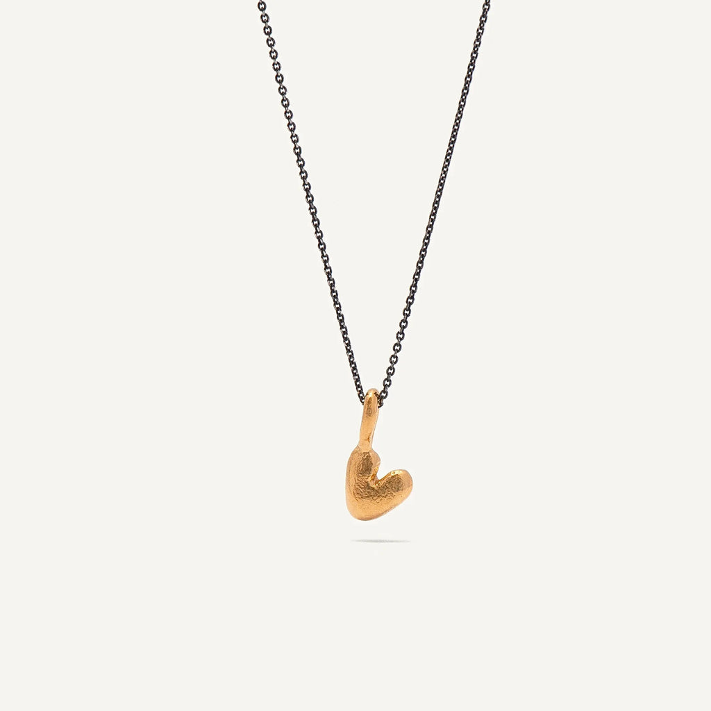 Gold Plated / Oxidised Silver Necklace "Mini Heart"