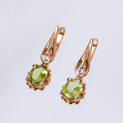 Yellow Gold Earrings with Tourmaline