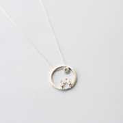 Silver Necklace with Diamond "All Around Us"