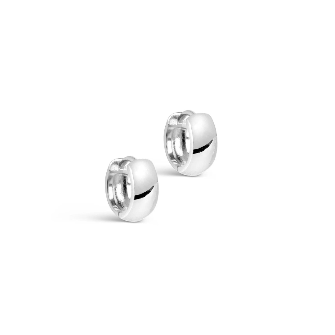 Silver Hoop Earrings "Classic Wide", (11 mm)