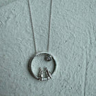 Silver Necklace with Diamond "All Around Us"