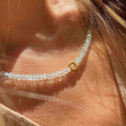 Gold Plated Silver Necklace with Aquamarine "Circle"