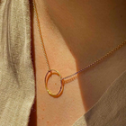 Gold Plated Silver Necklace "Thin Fingerprint Circle"