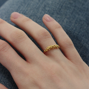 Gold Plated Silver Ring "Coral Rain Drops"