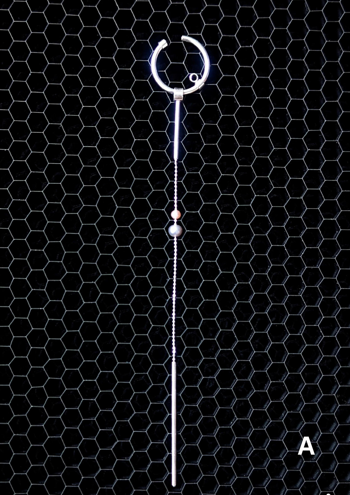 Silver Ear Cuff "Dangle Hanger"