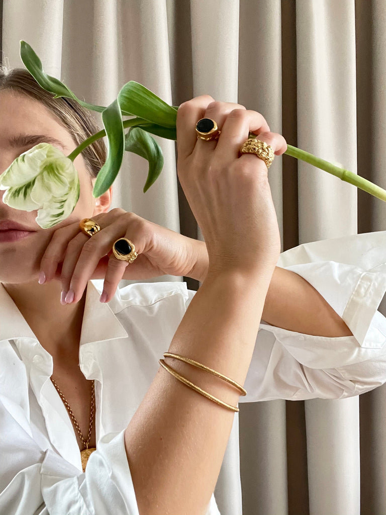 Gold Plated Silver Bangle "Morning Sun"