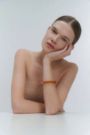 Silver Bracelet with Amber "Planètes d’Ambre", Big