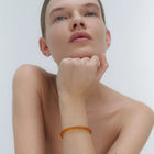 Silver Bracelet with Amber "Planètes d’Ambre", Medium