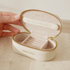 Mini Oval Cream Jewellery Case