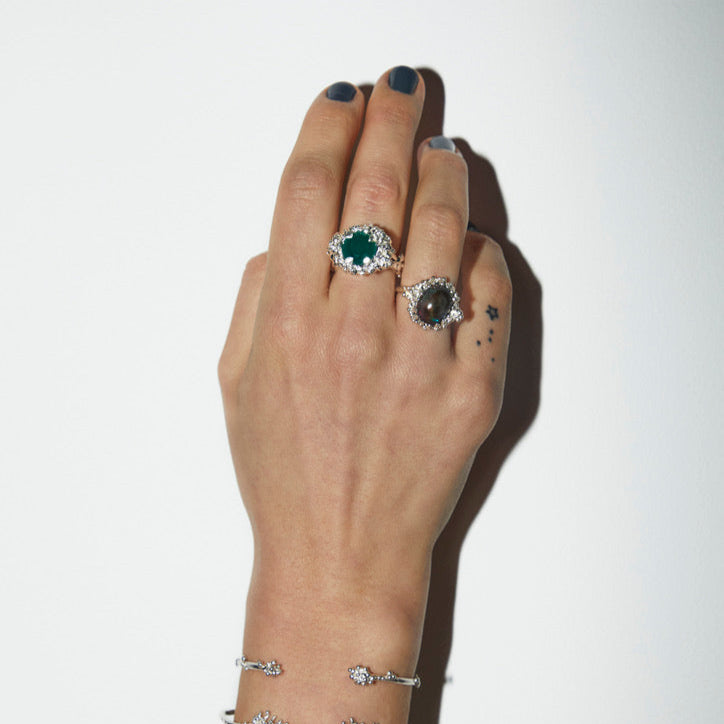Silver & Chalcedony Ring "Mystic Meadow"
