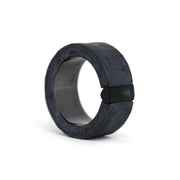 One-of-a-kind ring composed of niobium and blue tourmaline.