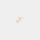 Minimal design yellow gold and freshwater pearls stud earrings by Adele Notes
