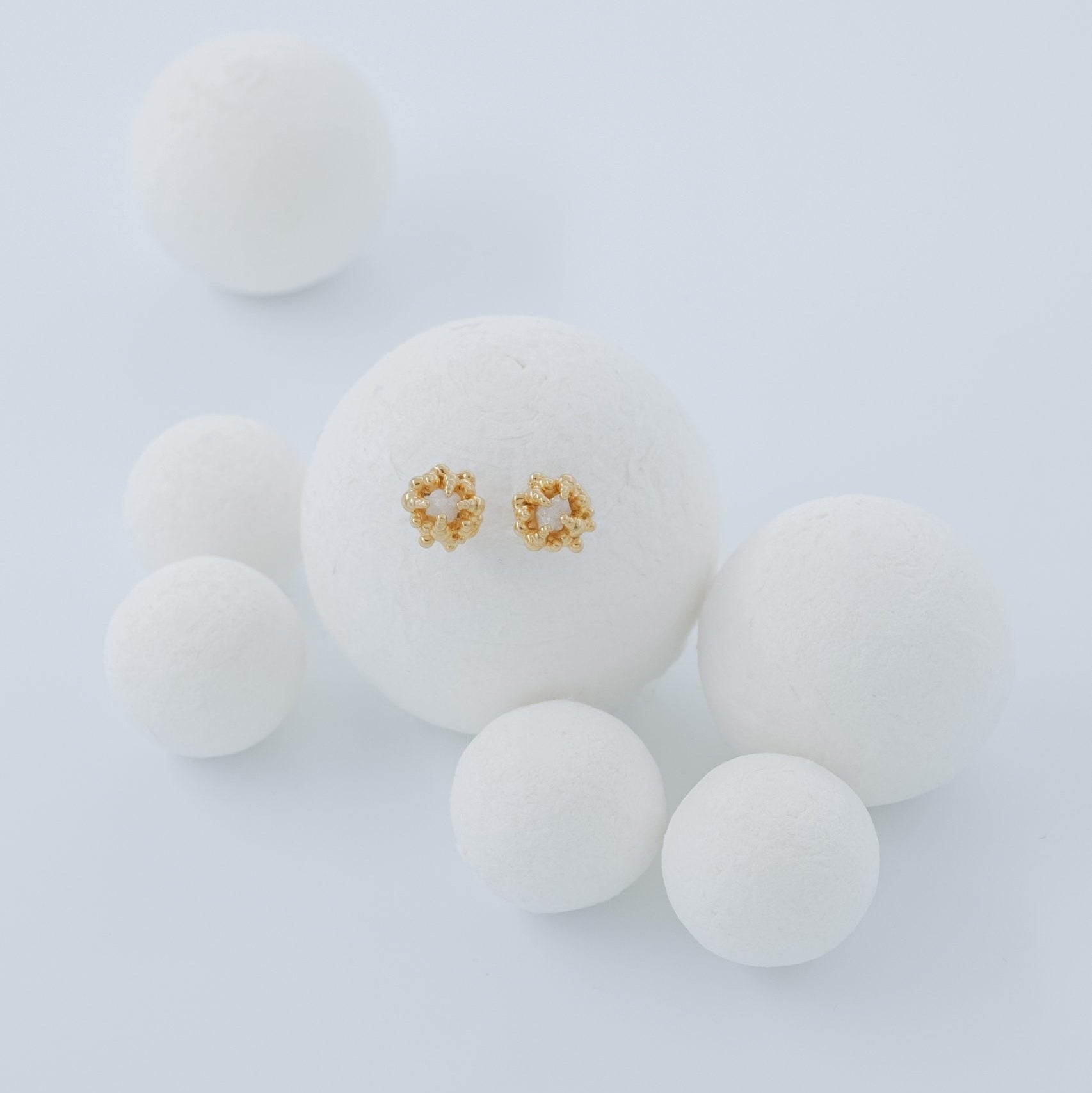 Gold Plated Silver Earrings "By the White Sea", small