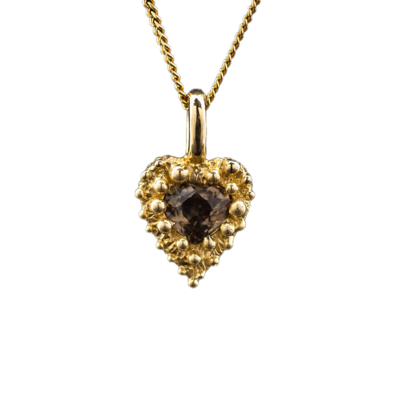 Yellow Gold Necklace with Sapphire "Heart"