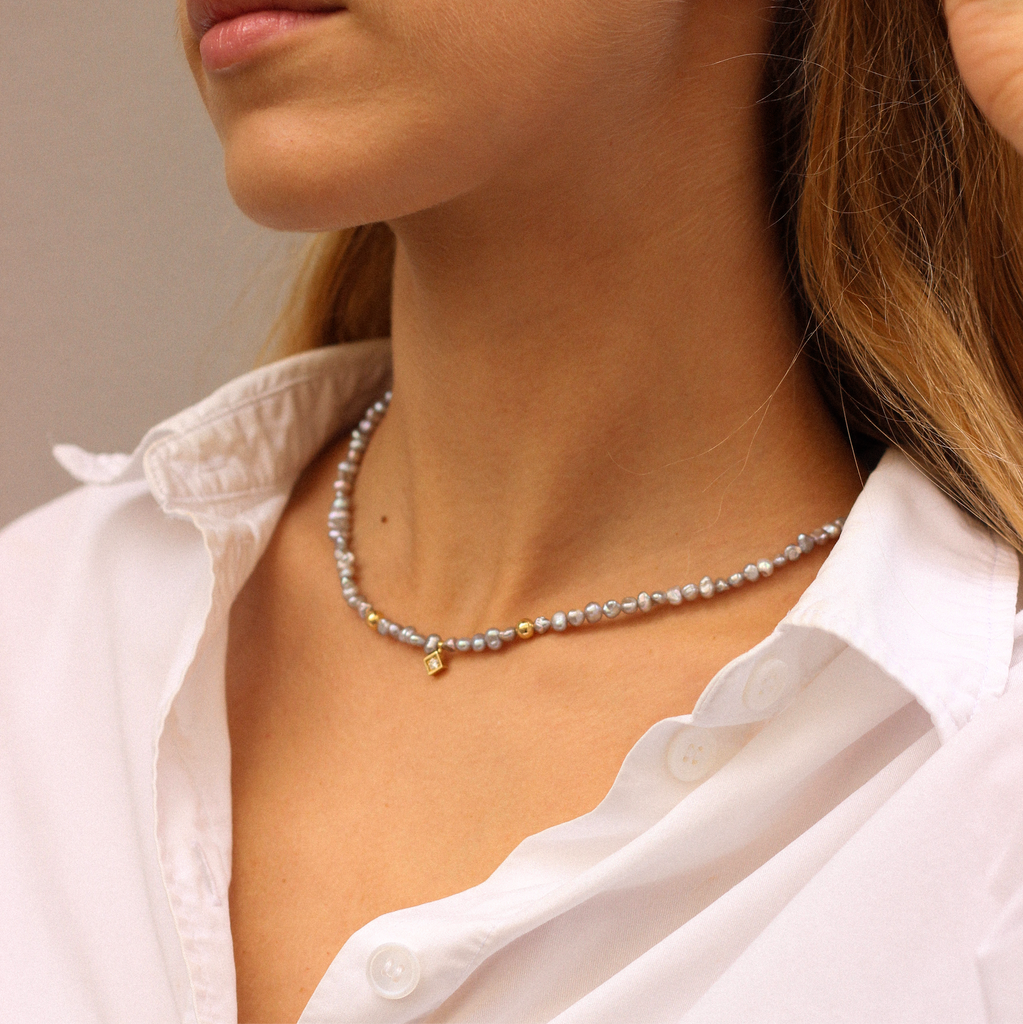 Yellow Gold, Pearls & Diamond Necklace