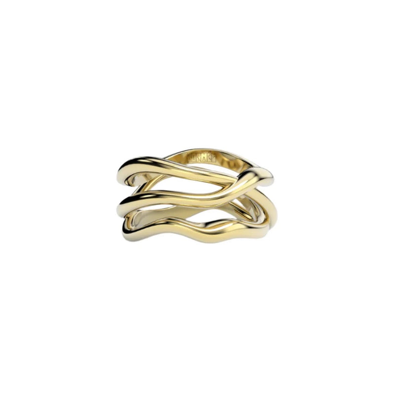 Yellow Gold Ring "Bare Souls. Three-Shank"