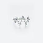 14k white gold ring set with 0.45 ct lab-grown diamonds, arranged in a striking zigzag silhouette.