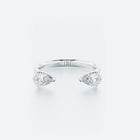 Pear-Shaped diamond hug ring featuring two pear-shaped diamonds gracefully set on an open band, with a total carat weight of 0.60 ct.